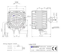 YZF10-20 Condenser Shaded Pole Motor Refrigeration Equipment Fan Motor 10/55W 0.8A 60Hz 1550rpm for Freezer Radiator