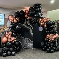 Kit de ballons de décoration de mariage noir et rose, ensemble d'arche de ballons ronds roses de 12 pouces, décoration de fête d'anniversaire, best-seller