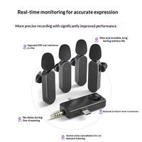 Microphone Lavalier Sans Fil H20 3-en-1 Mini Micro Cravate avec Réponse en Fréquence de 20Hz à 20KHz pour Enregistrement et Diffusion en Direct