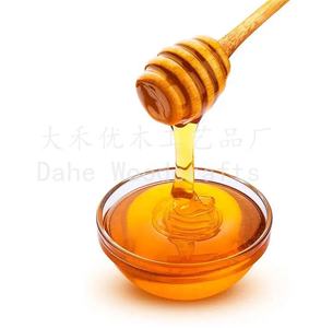 Commercio all'ingrosso di legno bastoncini di miele su misura in legno mestoli bastoncini per mescolare il miele vasetto dispensano miele pioviggine - Product Image 4