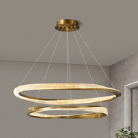 Lustre LED en aluminium de luxe, design en forme d'anneau, luminaire suspendu moderne et simple, salon, restaurant, chambre à coucher, décoration d'intérieur