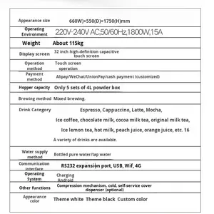 Distributeur automatique de <span class=keywords><strong>café</strong></span> commercial <span class=keywords><strong>à</strong></span> écran tactile de 32 pouces <span class=keywords><strong>avec</strong></span> accepteur de pièces + accepteur de billets + <span class=keywords><strong>monnayeur</strong></span> - Product Image 3