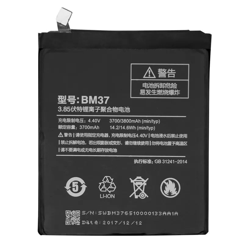 BM37 For Xiaomi Mi 5s Plus International Version Cellphone Battery 3800mAh High quality PCB Lithium Polymer Battery