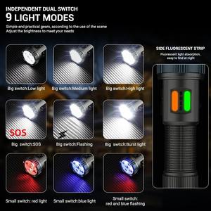 Linterna LED superbrillante, linterna recargable multifuncional con clip magnético, linterna para pesca y acampada de emergencia al aire libre - Product Image 3