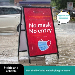 Expositor de Carteles para Exteriores, Soporte Vertical de Pie para Carteles de Doble Cara, Modelo de Soporte de Hierro para Carteles de Promoción y Reclutamiento - Product Image 3