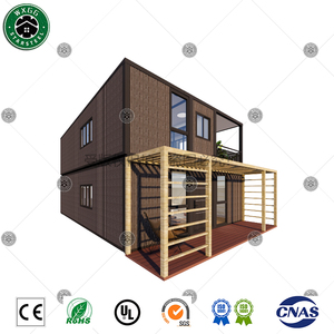 Casa Contenedor Prefabricada Moderna de 2 Pisos, Villa Prefabricada de Lujo con Revestimiento de Madera y Terraza con Pérgola, 3 Dormitorios, Contenedor Modular - Product Image 5