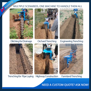 Ручной мини-траншеекопатель для ирригации твердых почв, прокладки труб, удобрения в садах и огородах, с цепным приводом, в продаже - Product Image 4