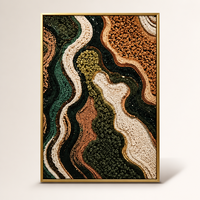 Art mural en relief texturé 3D fait main 50x70 60x90 70x100cm, peinture abstraite sur toile tuftée à techniques mixtes avec cadre pour hôtel