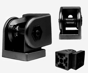 Connecteur <span class=keywords><strong>de</strong></span> joint <span class=keywords><strong>de</strong></span> cadre <span class=keywords><strong>de</strong></span> profil d'extrusion en aluminium réglable à 180 degrés Joint <span class=keywords><strong>de</strong></span> pivot noir avec support triangulaire 4040 vis - Product Image 1