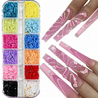 STARKYBEAUTY Bijoux 3D pour Ongles Français, 12 Grilles, Fleurs Colorées à Cinq Pétales, Perles en Acier Doré et Argenté, Résine Métallique, DIY Ongles, 100 Pièces