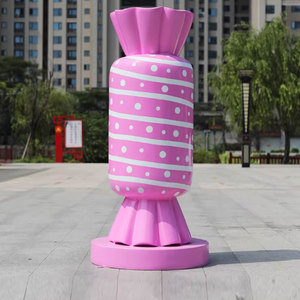 Prix d'usine : Sculpture géante en fibre de verre en forme de sucette canne à sucre, <span class=keywords><strong>grande</strong></span> statue en résine colorée pour la décoration d'événements festifs et de Noël - Product Image 6