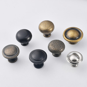 Furniture Handle And <b>Knob</b> Round Zinc Alloy Single-hole Cabinet Chinese Style Antique Bronze Easy Installation - Product Image 3