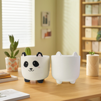 Vente en gros mini pot de succulentes kit de peinture en céramique découpée pour bricolage pinceau en métal écologique couleurs cadeaux de promotion mini pour enfants