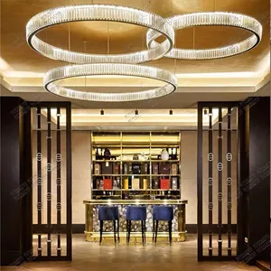 Wholesale Large Pendant Hanging Light Ring Luxury Led Crystal Chandeliers For Home Hotel Dinning Room