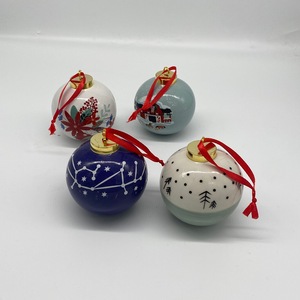 Hot Sale Custom <strong>Ceramic</strong> Unglazed Blank <strong>Baubles</strong> Ornaments Christmas Balls Bisques for Sublimation - Product Image 4