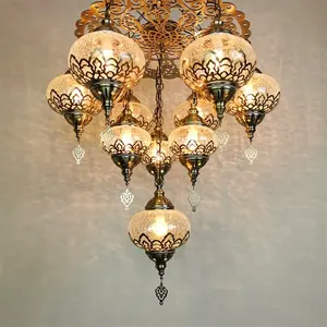 Turkish lamps lighting decoration chandelier luxury glass pendant hanging lights for home
