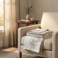 Tissu chenille 200 GSM, 50*60 pouces, 100% polyester, motifs et couleurs personnalisés, couverture en jacquard tissé à fleurs