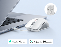 Mini souris USB de jeu avec rétroéclairage LED utilisée