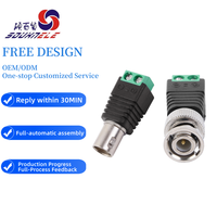 Vente en gros BNC mâle t femelle adaptateur DC Power Pigtail câble ligne BNC connecteurs fil pour CCTV caméra système de sécurité