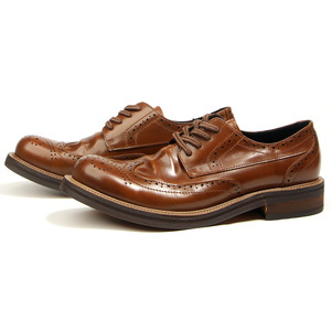 Zapatos Derby Brogue de Piel de Caballo con Punta Redonda, Zapatos de Vestir para Hombre de Cuero Genuino, Transpirables, Hechos a Mano en Italia - Product Image 3