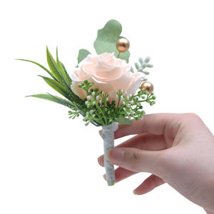 2023 flores boda fiesta de graduación decoración nupcial dama de honor novio Bestman blanco seda Artificial Rosa flor muñeca ramillete - Product Image 4