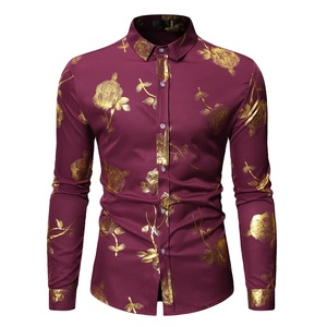 Vêtements de mode décontractés chemises pour hommes chemise boutonnée imprimée à manches longues dernière conception de chemise en gros pour hommes - Product Image 1