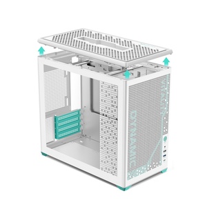 Boîtier d'ordinateur portable pour <span class=keywords><strong>gamer</strong></span> AntarcChill, personnalisé, pour PC de jeu, Micro-ATX/ITX, verre trempé de 0,7 mm, blanc, boîtier de bureau, tours - Product Image 3