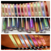 Pigmen tinggi Label pribadi astronot bebas bunglon Lipgloss holografik pearlescent Glitter multiChrome Lip Gloss