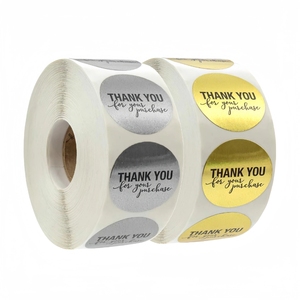 Tốt 2.5cm/1 inch kinh doanh tùy chỉnh in ấn logo dán nến quà tặng bao bì nhãn Cảm ơn bạn nhiệt nhãn dán - Product Image 2