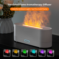 Diffuseur d'Arômes Cheminée de Table Intelligent Mini, Silencieux à Flamme Simulée, Lumière Nocturne Colorée et Huiles Essentielles