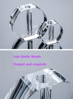 Vase à fleurs simple en verre transparent pour décoration de table, mini vase en cristal clair pour une seule fleur, vente en gros