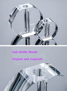 थोक सरल पारदर्शी घर टेबलटॉप सजावट मिनी स्पष्ट क्रिस्टल ग्लास एकल फूल ves। - Product Image 4