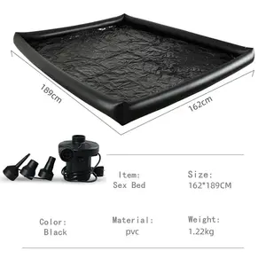 Inflável Sex Toys Móveis PVC Summer Beach Mat Cama de água dobrável Colchões à prova de óleo Massagem Folha Acessórios casal