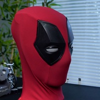 Masque de casque Spiderhero Wade Wilson à yeux mobiles, masque lumineux télécommandé pour Halloween
