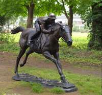 Statues d'animaux de jardin grandeur nature, statue de cheval galopant et sautant en bronze, sculpture de jardin, statue de cheval en bronze antique