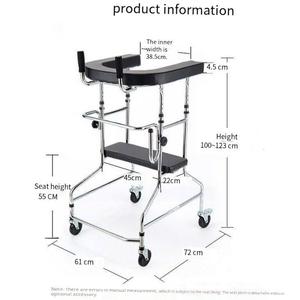 Déambulateur en forme de U à 4 roues avec siège 73x88x19 cm pour patients hémiplégiques, usage intérieur - Product Image 4