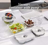 PYGLASS Ensemble de 10 contenants alimentaires en verre, hermétiques et anti-fuites, boîtes de préparation des repas en verre avec couvercles sous vide, compatibles micro-ondes et congélateur