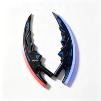 Épée lumineuse 2-en-1 double lame, rechargeable par USB, avec effets sonores, accessoire de cosplay d'Halloween pour enfants