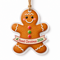 Ornement de Noël personnalisé en acrylique vierge pour sublimation, pendentif rond, cœur, carré, décoration à suspendre pour sapin de Noël, fêtes