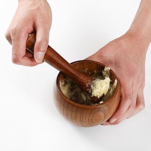 Prensa de <span class=keywords><strong>Ajo</strong></span> Manual de Madera Maciza al por Mayor, Mortero Doméstico, Triturador de Medicina Tradicional China, Mortero y Pilón Xianyou - Product Image 4