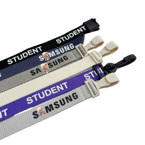 Lanière personnalisée Bestom en nylon et bambou, découpée sur mesure, écologique, avec porte-badge portable, sangle universelle pour le cou, style classique - Product Image 2