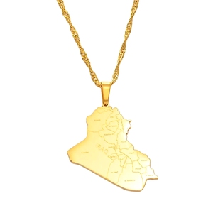 Meisai Jewelry, una vasta gamma di collane con ciondoli a forma di mappa di città provenienti dall'Europa e dall'America, è una collana in acciaio inossidabile. - Product Image 3