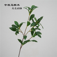 Branches de feuilles d'arbre artificiel vert Real Touch Leaf Plante artificielle Décoration Bean Leave Plant For Wedding