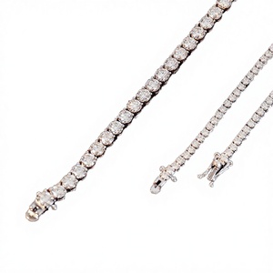 Diamond Tester Women's Hip Hop Iced 925 Silver Moissanite Tennis Necklace GRA Certified Spring Clasp VVS D - Product Image 3