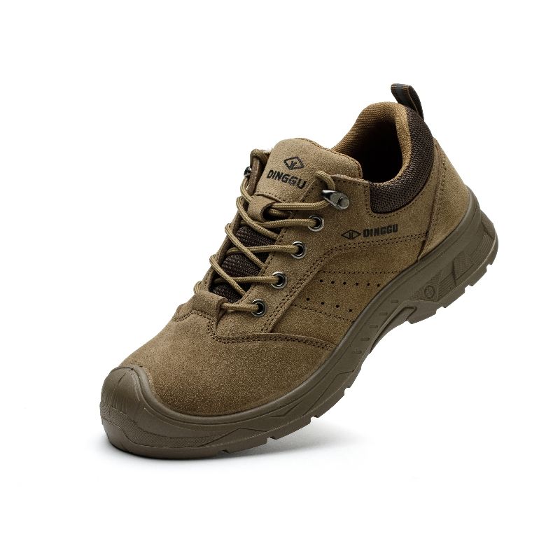 Suede Leather Safety Footwear Steel Toe Lightweight Breathable Saiton  Safety Shoes