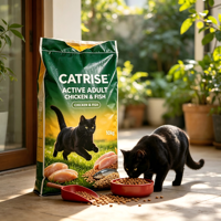 Sac d'emballage tissé en PP de qualité alimentaire pour aliments secs pour chats, sac tissé laminé BOPP robuste de 25 kg pour le stockage d'aliments pour animaux de compagnie