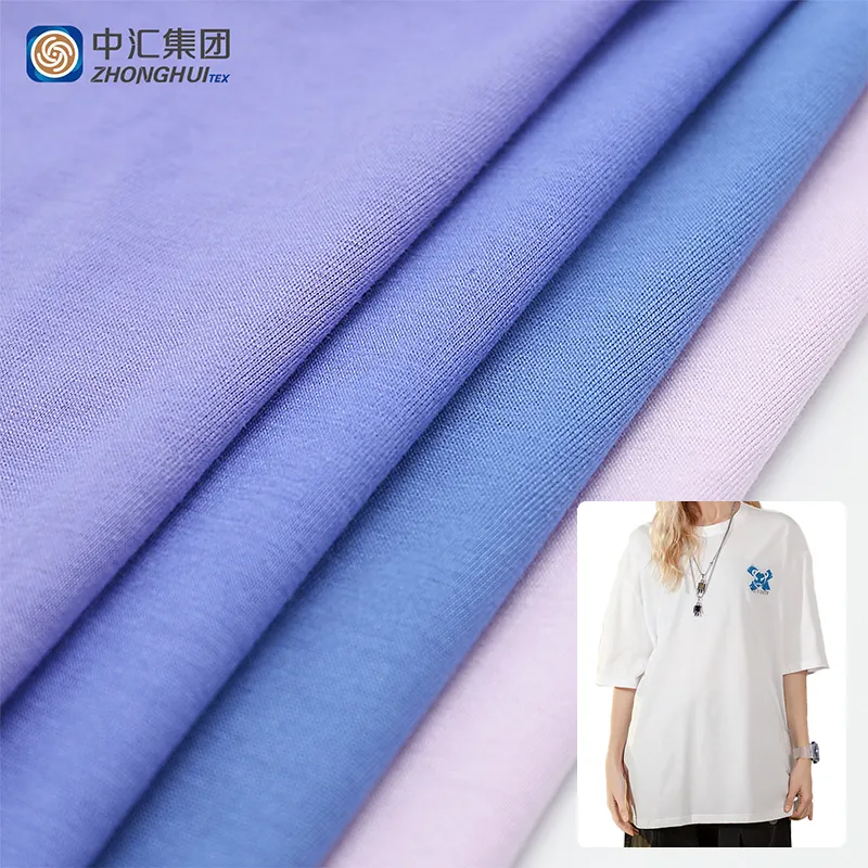 Yüksek kaliteli düz boyalı çift iplik 20S pamuklu kumaş % 100% pamuklu konfeksiyon elbise için