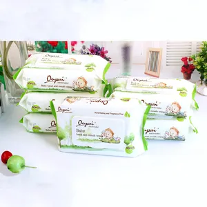 Natural Fabric Biodegradable Baby Wet Wipes Organic Baby Wipes 80 Pcs Packing Face Tissues