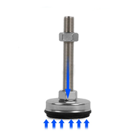 Pieds de nivellement anti-vibration robustes, en acier inoxydable 304 avec base en caoutchouc, filetage M8 M12 M16, supports de machine réglables étanches