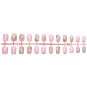 Juego <span class=keywords><strong>de</strong></span> 24 <span class=keywords><strong>Uñas</strong></span> Postizas Coloridas con Diseño Floral, Cortas, Cuadradas, Estilo Francés, <span class=keywords><strong>Color</strong></span> <span class=keywords><strong>Rosa</strong></span> <span class=keywords><strong>Claro</strong></span>, Acrílicas, Cobertura Total, Brillantes, para Primavera/Verano - Product Image 5